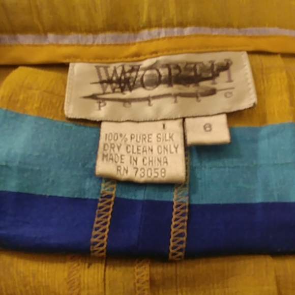 Worth Silk Taffeta Pleated Long Plaid Skirt as 6 - Picture 5 of 5